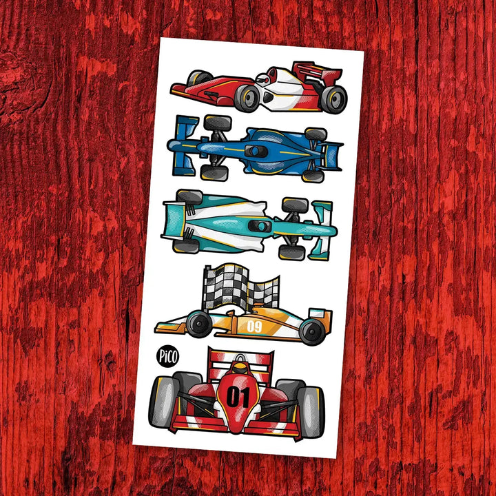Race Cars Temporary Tattoos