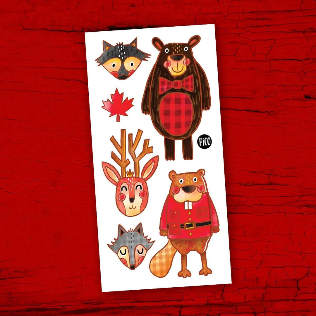 Canadian Animals Temporary Tattoos