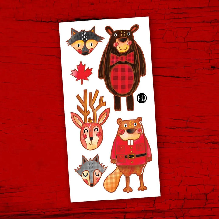 Canadian Animals Temporary Tattoos