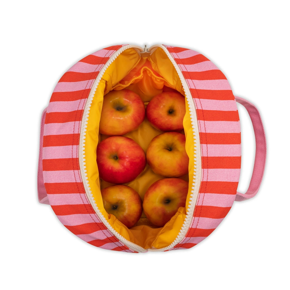 Awning Pink Stripe Zipper Lunch Bag