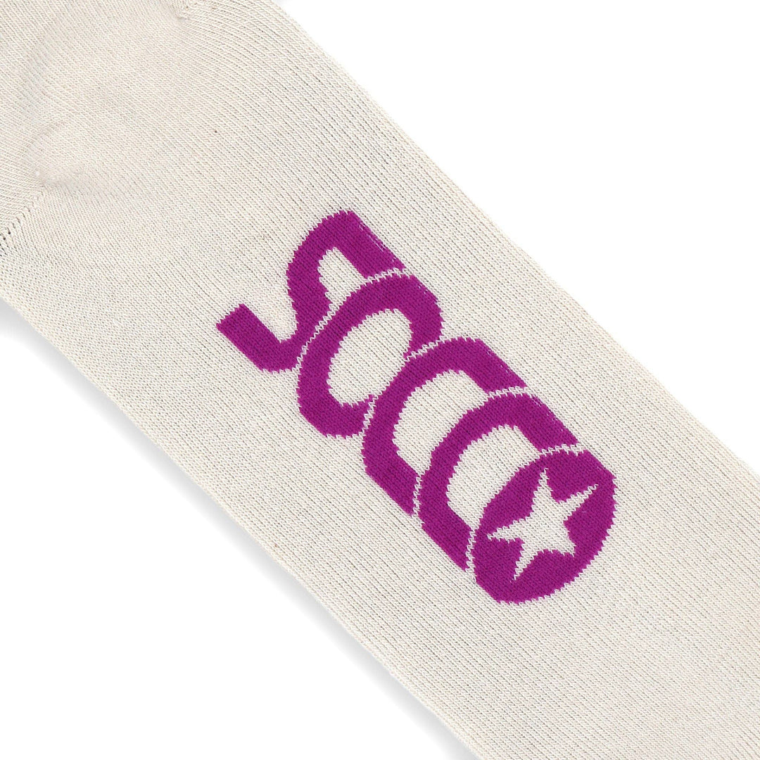 Adult S/M Berry & Light Blue Striped Socks
