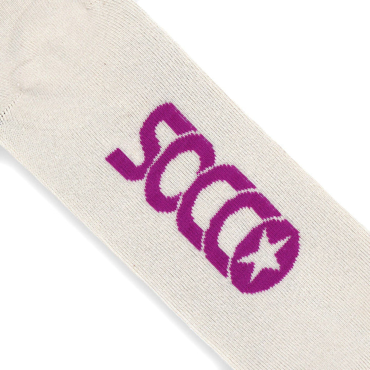 Adult S/M Berry & Light Blue Striped Socks