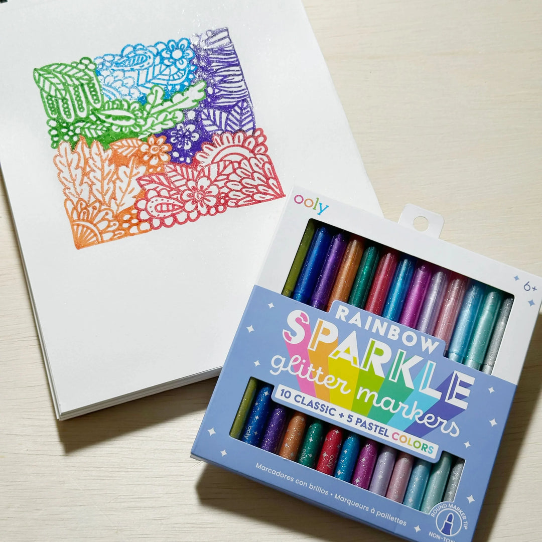 Rainbow Sparkle Glitter Markers