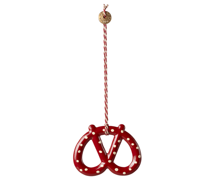 Pretzel Metal Ornament - Dot