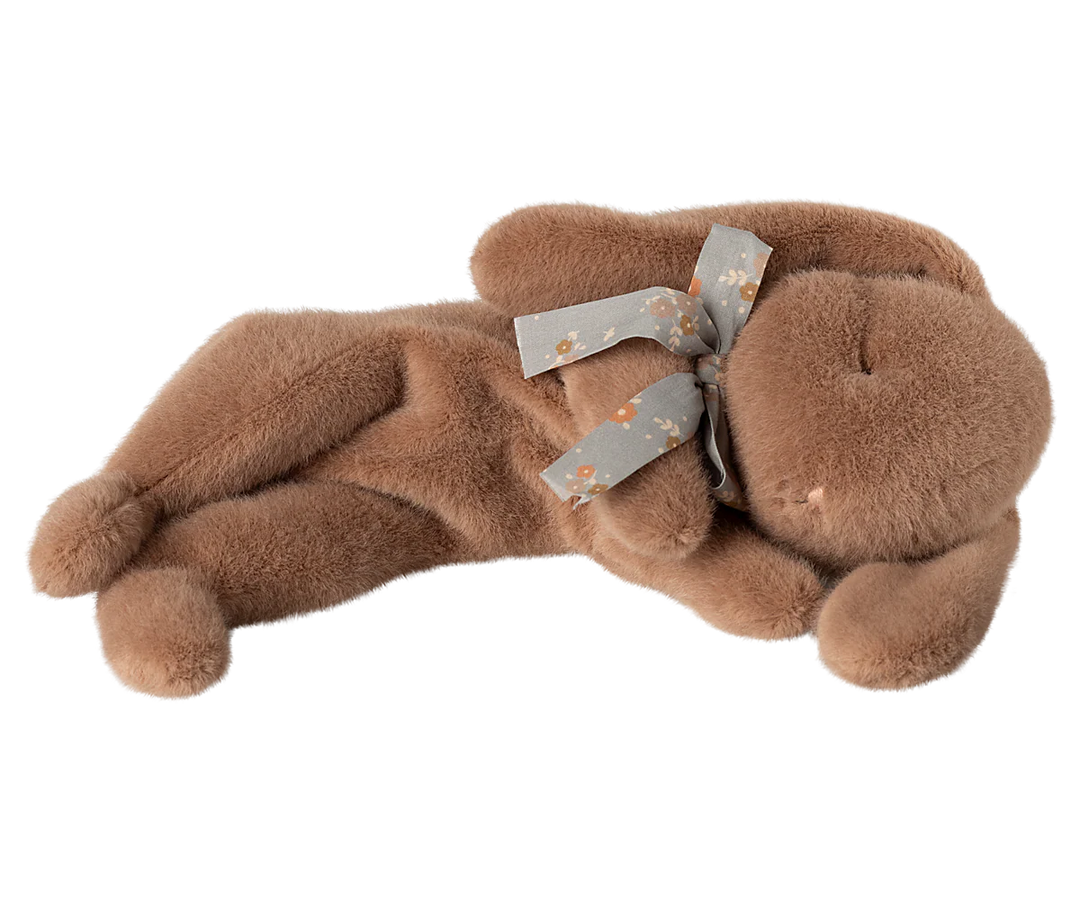 Sleeping Bunny Plush Small Soft Brown