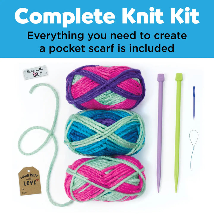 Learn To Knit A Pocket Scarf Craft Kit