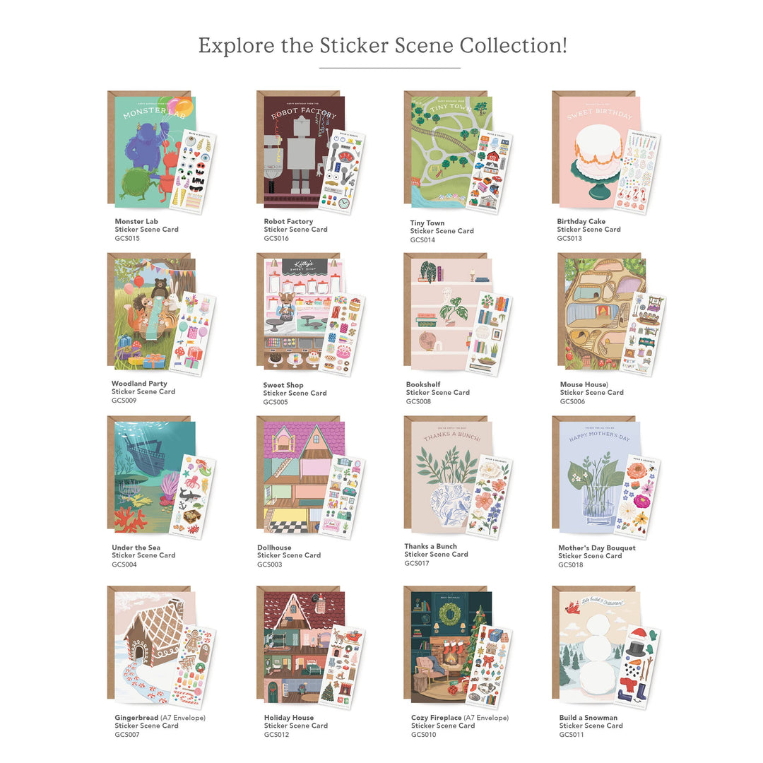 Sticker Scene Card - Mouse House