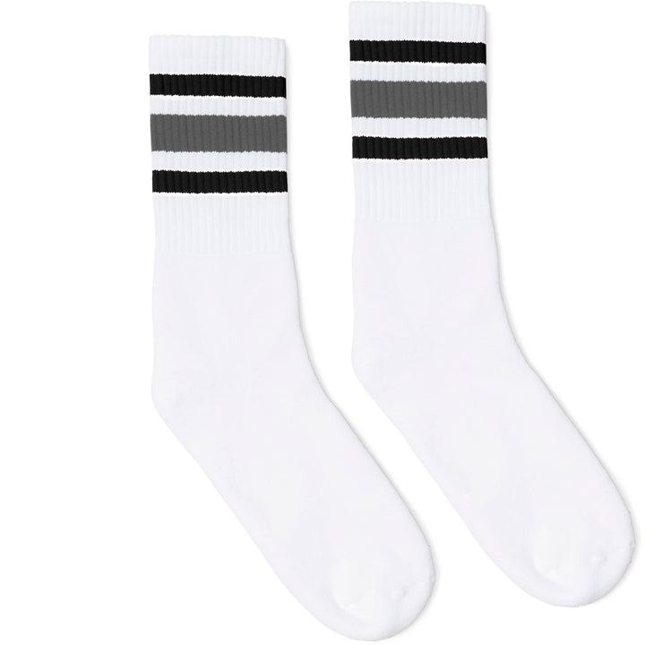 Adult S/M Black and Grey Striped Socks