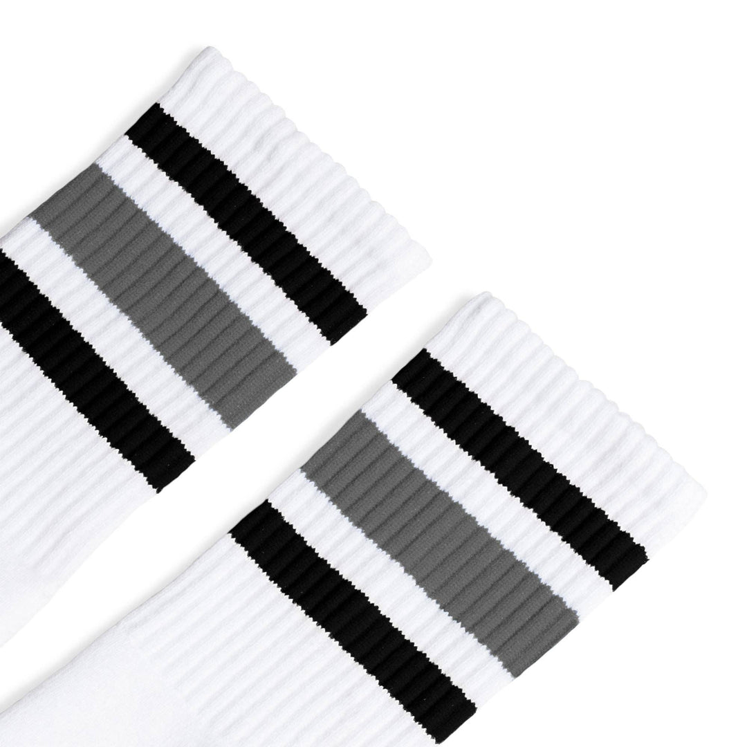 Adult S/M Black and Grey Striped Socks