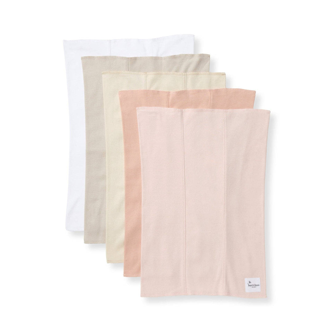 Solid Organic Cotton Burp Cloths 5 Pack - Pink Sand: Pink Sand / One Size
