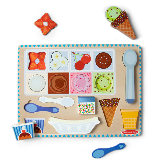 Wooden Magnetic Ice Cream Puzzle & Play Set