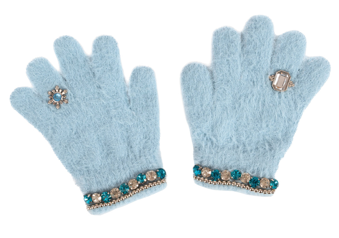 Boujee Bijou Gloves, Light Blue