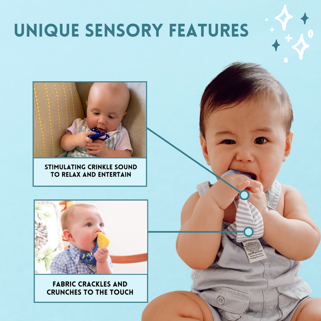 Polka Dot Teething Tie Crinkle Toy