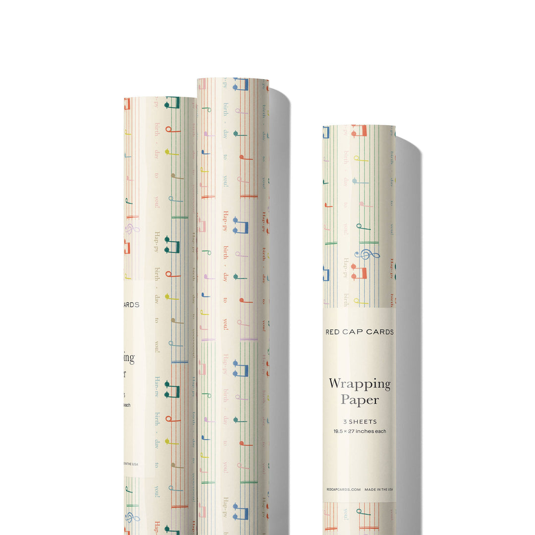 Birthday Song birthday wrapping paper: Flat sheets