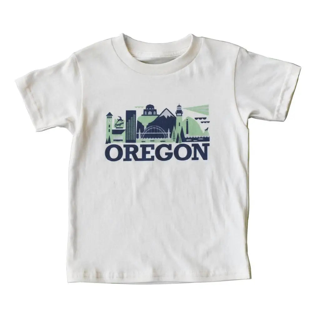 Oregon Cityscape Natural Kids Tee