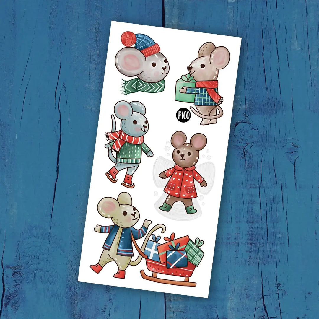 Winter Holiday Temporary Tattoo Sheets