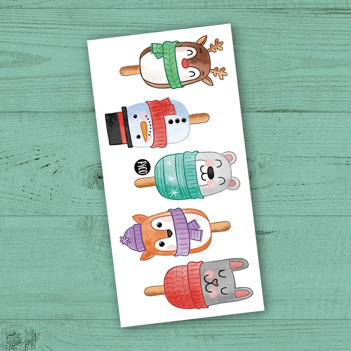 Winter Holiday Temporary Tattoo Sheets