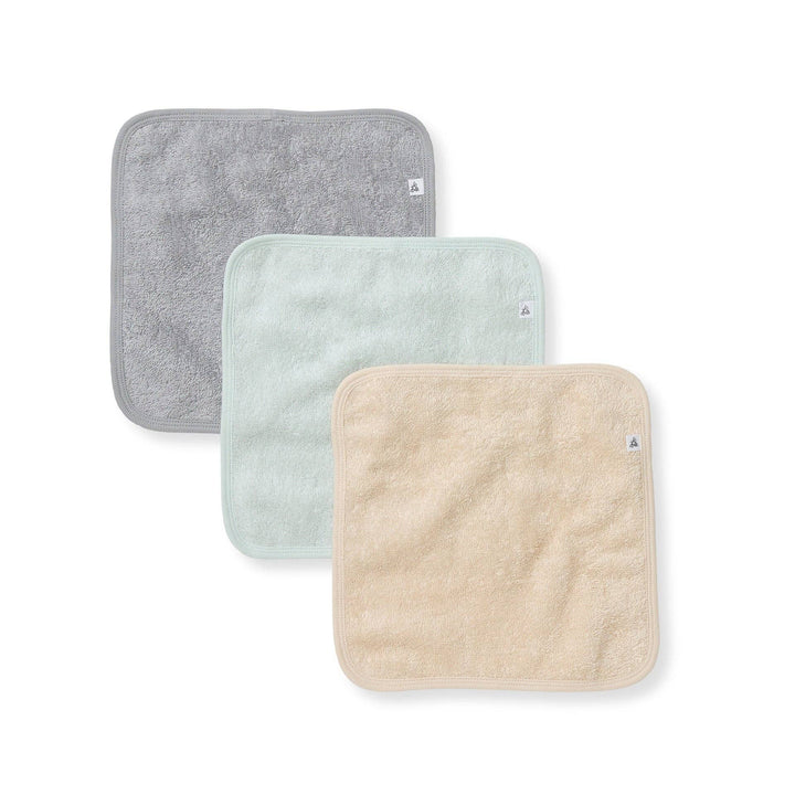 Organic Cotton Woven Terry Solid Washcloths 3 Pack - Quarry: Quarry / One Size