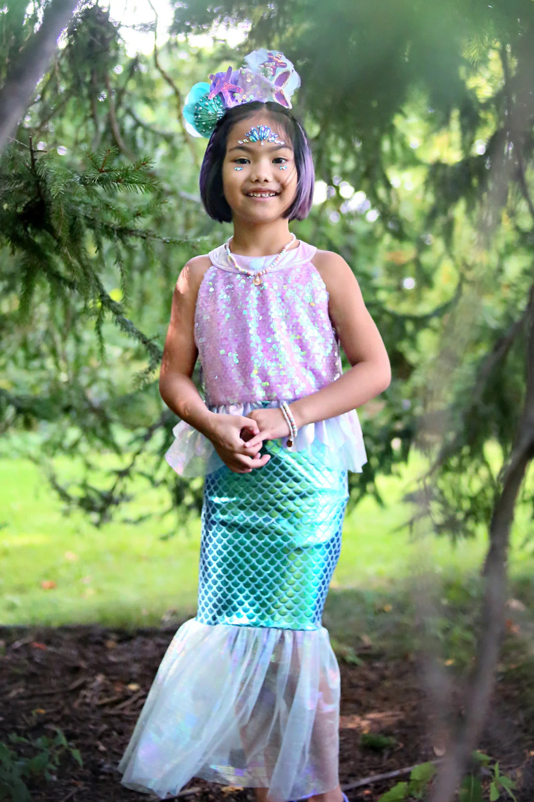 Misty Mermaid Dress, Lilac/Blue