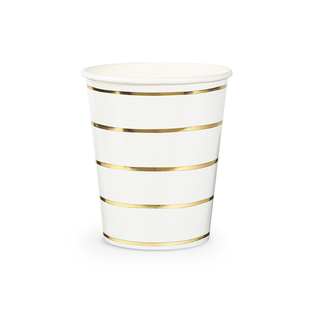 Frenchie Metallic Striped Large Plates Gold