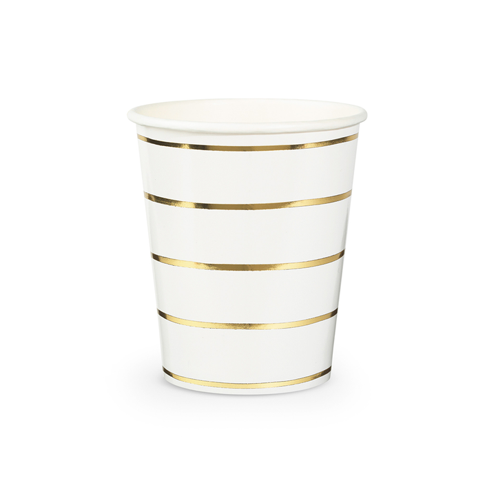 Frenchie Metallic Striped Large Plates Gold