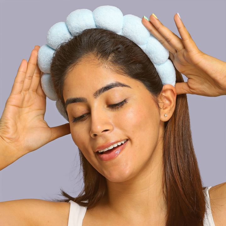Bubble Skincare Headband: Blue