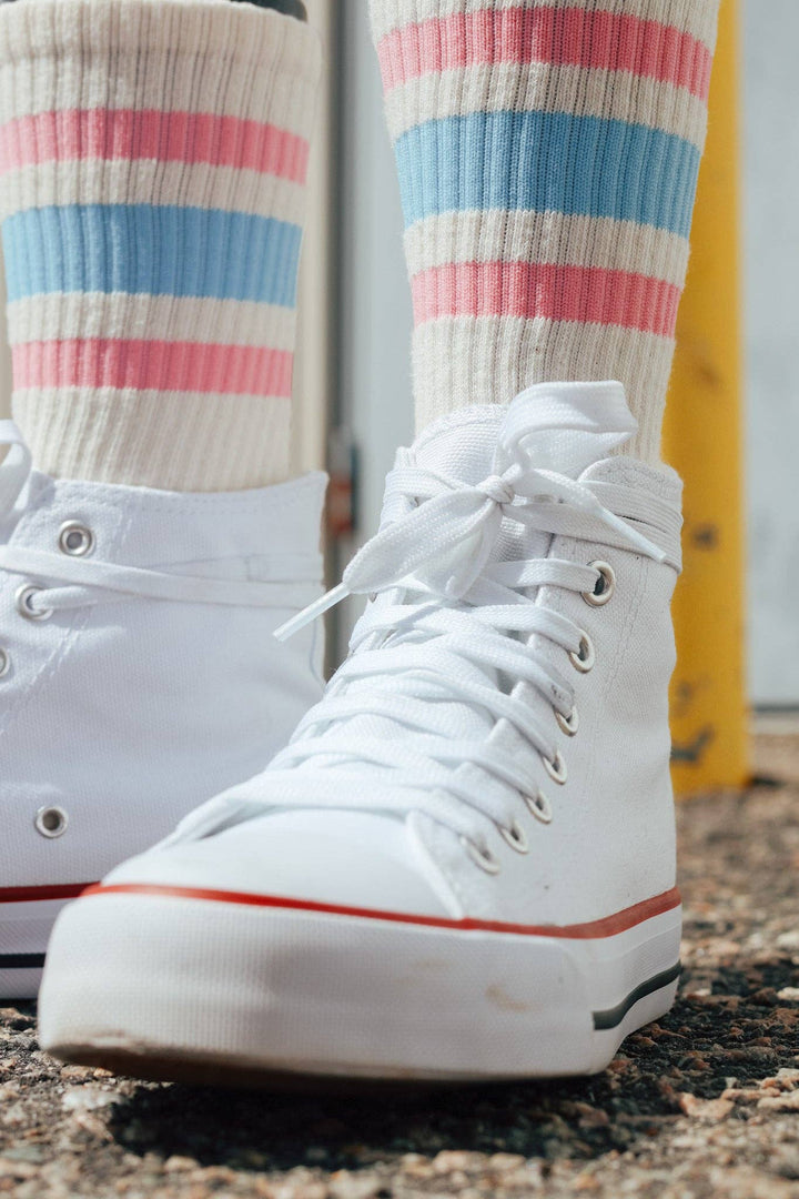 Adult S/M Cotton Candy Striped Socks