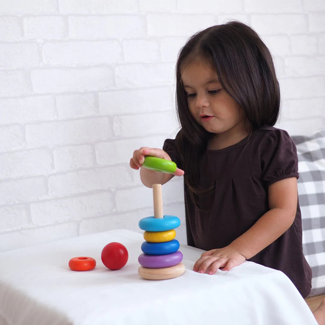 Wooden Rainbow Stacking Ring
