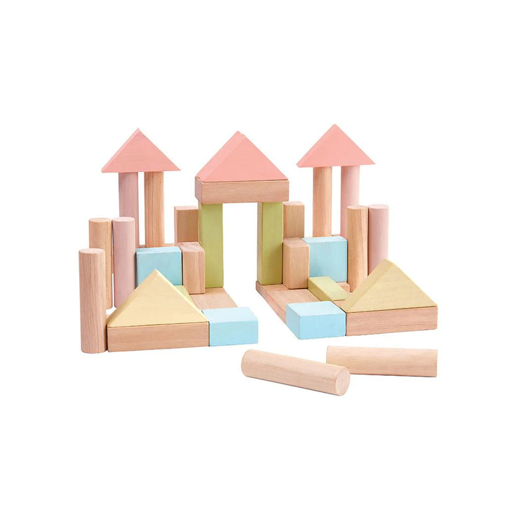 40 Pastel Wooden Blocks