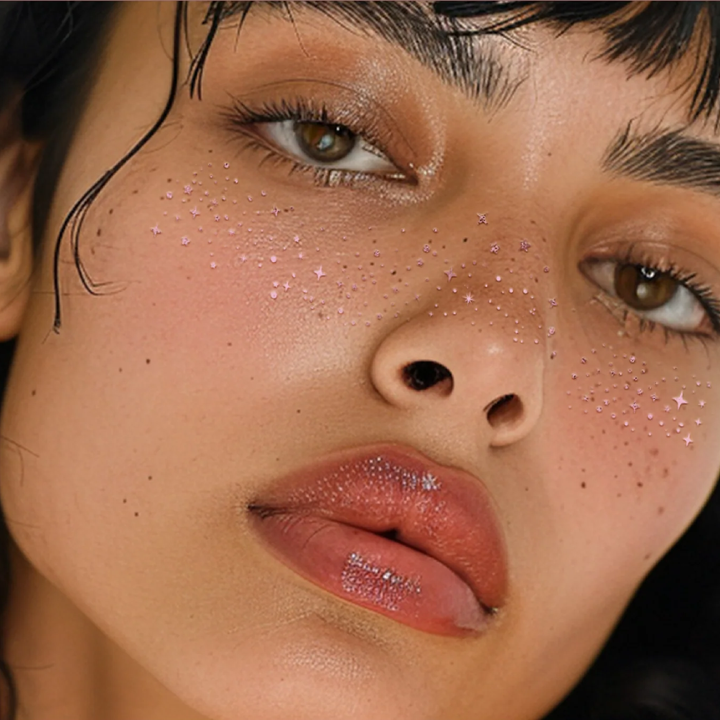 Rose Gold Stardust Speckles Makeup Patches: 6