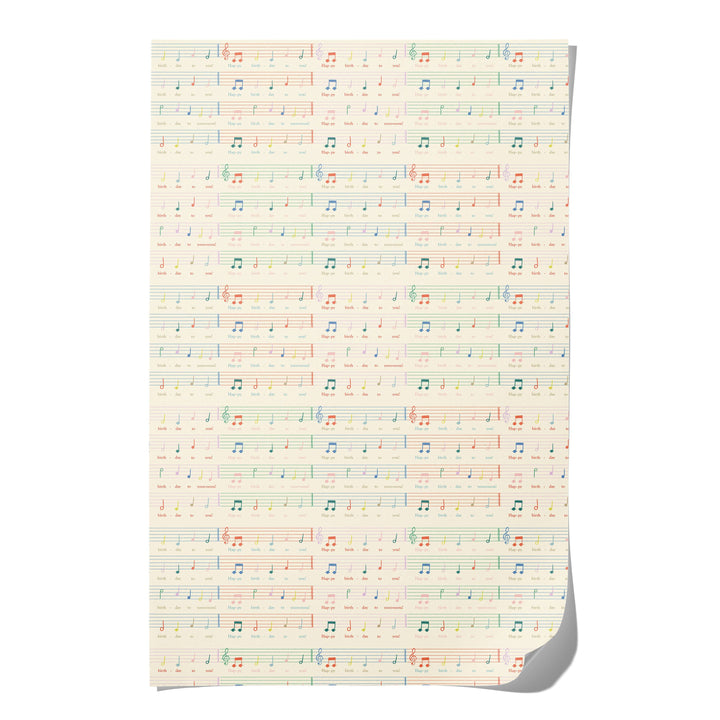 Birthday Song birthday wrapping paper: Flat sheets