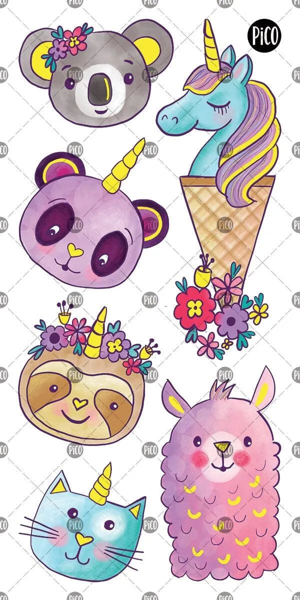 Animal Unicorn Temporary Tattoos
