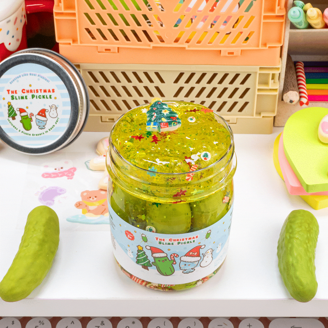 The Christmas Pickle Clear Slime