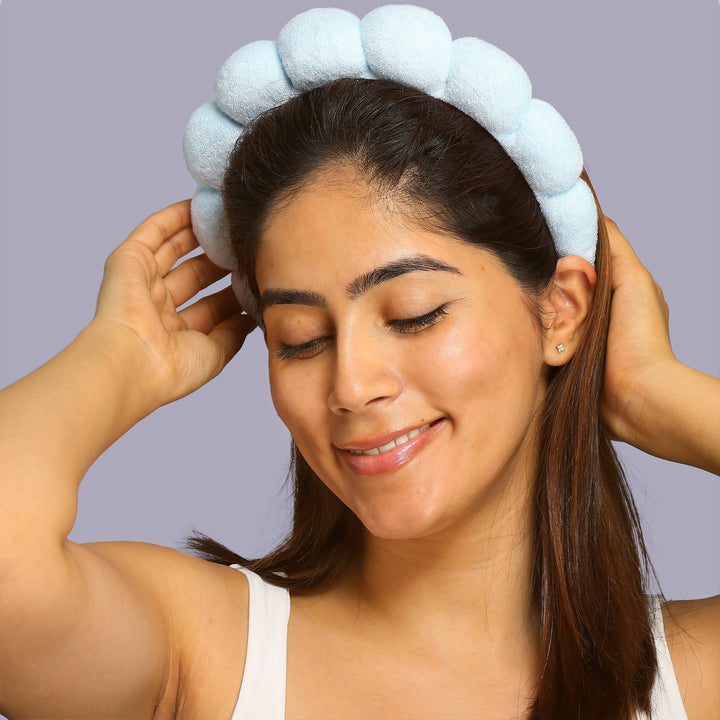 Bubble Skincare Headband: Blue