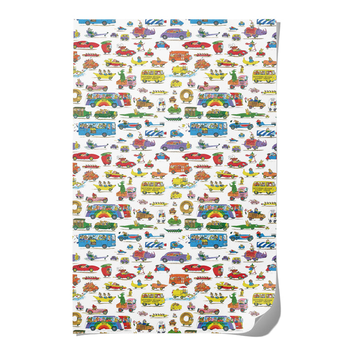 Richard Scarry Busytown Cars wrapping paper: Roll of 3 Sheets