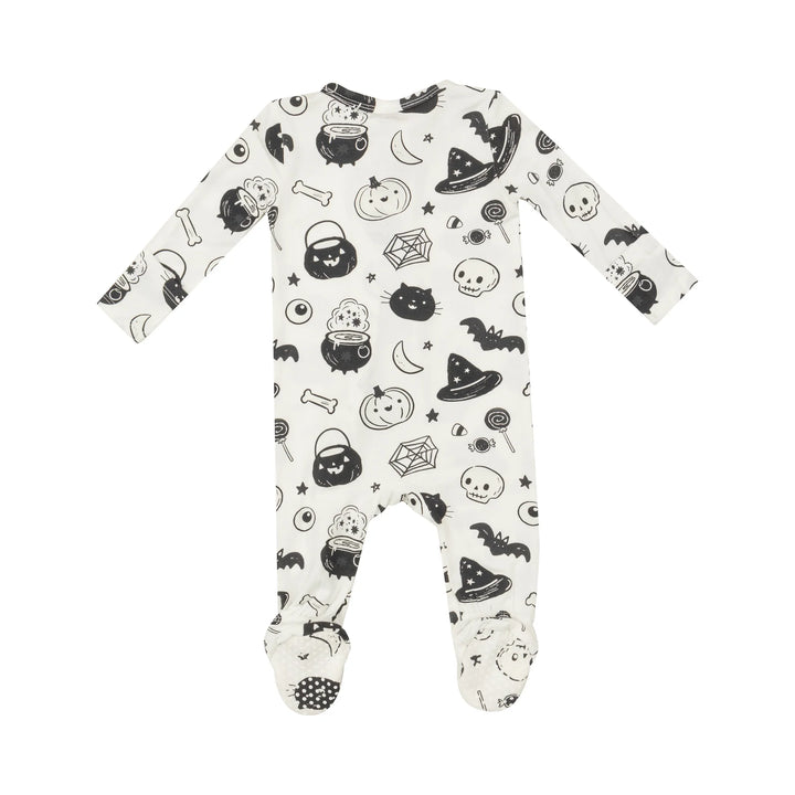 Black & White Halloween Zip Footie