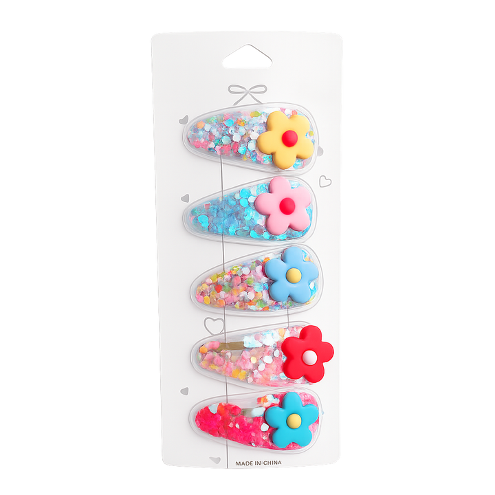 Flower Confetti Hair Clips