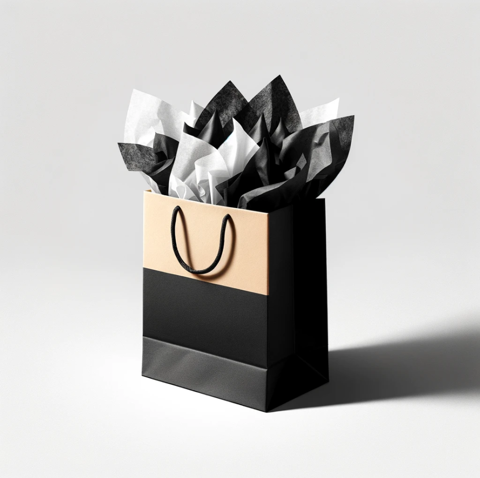 Party Tissue Paper Black, 10 Sheets Gift Wrapping Paper Pack: Black