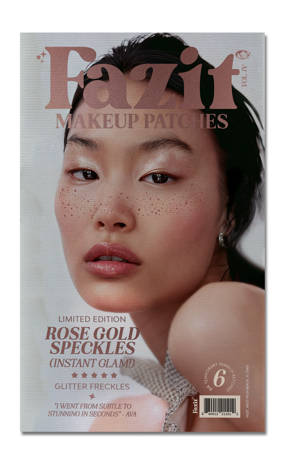 Rose Gold Stardust Speckles Makeup Patches: 6