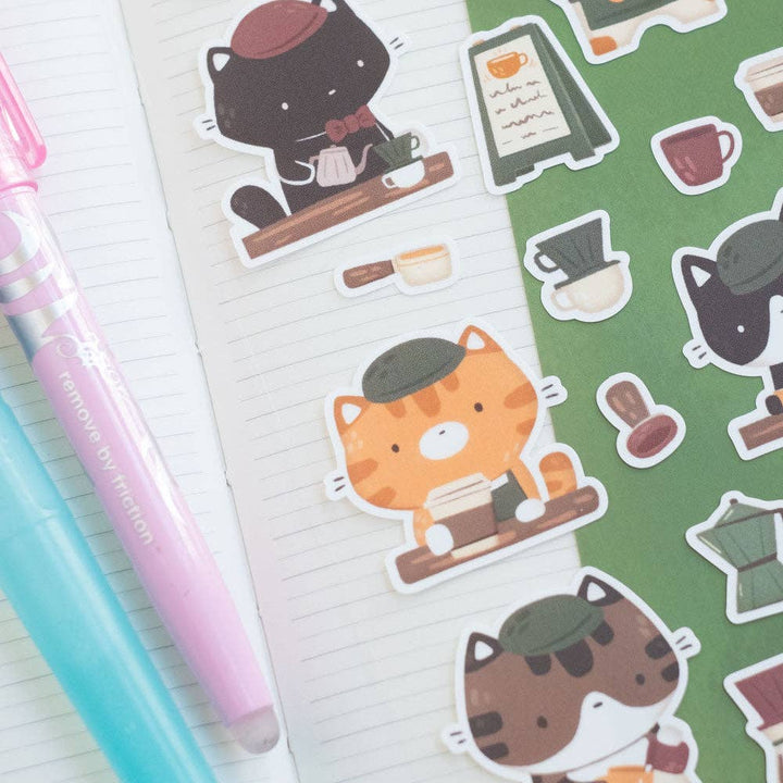 Sticker sheet - Cat cafe
