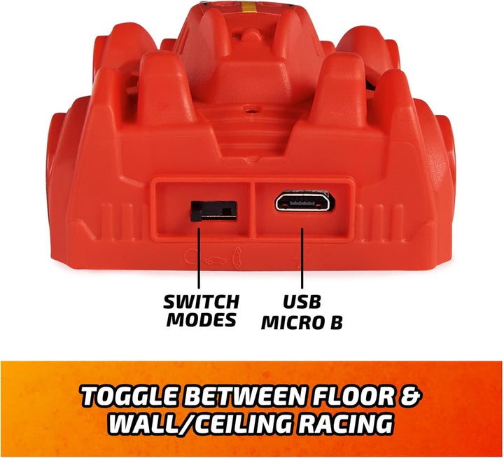 Zero Gravity Sprint RC Car Wall Climber, Red USB-C Rechargeable Indoor Wall Racer
