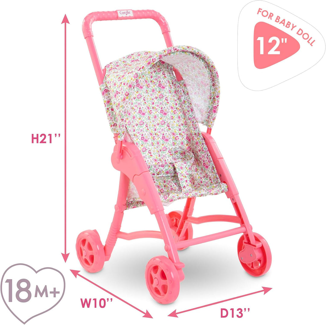 12" Doll Stroller Flowered