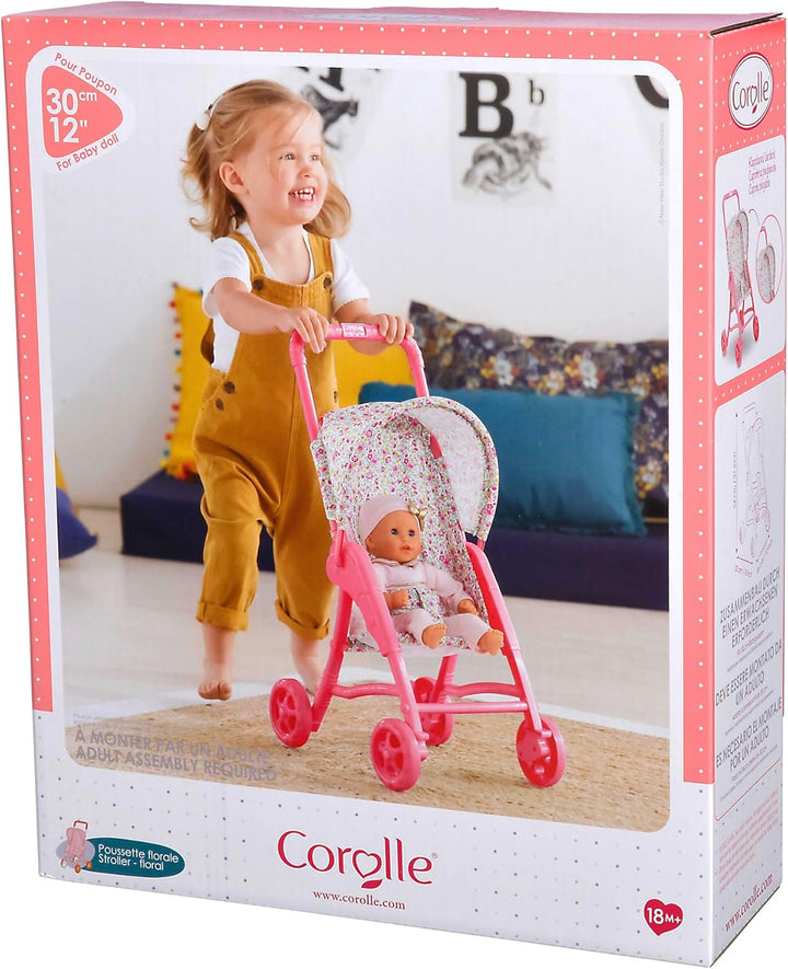 12" Doll Stroller Flowered