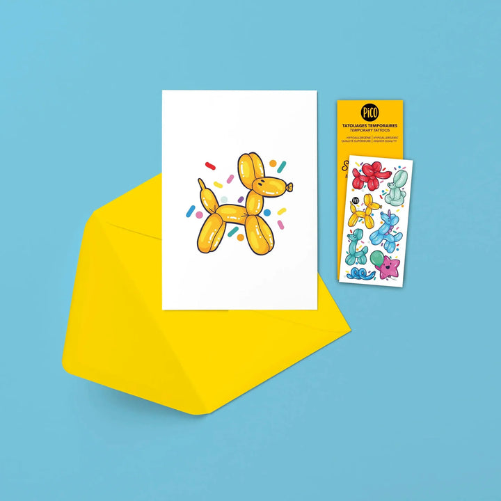 Balloon Animal Tattoo Greeting Card