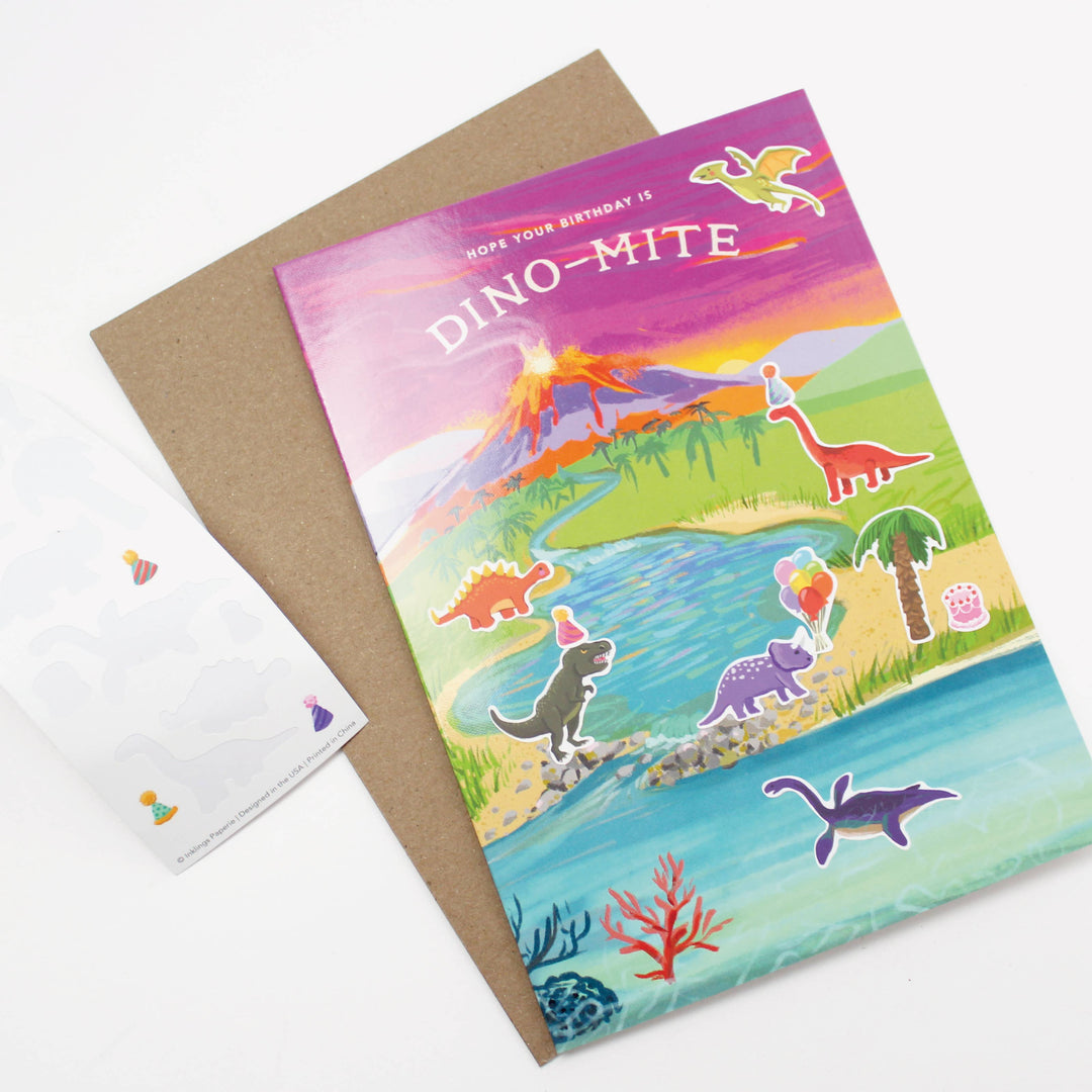 Sticker Scene Card - Dinosaur Birthday