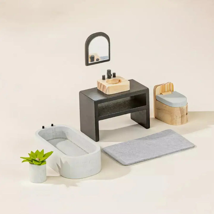 Bathroom Wooden Doll House Furniture
