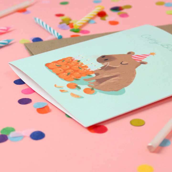 Capybara Birthday Card