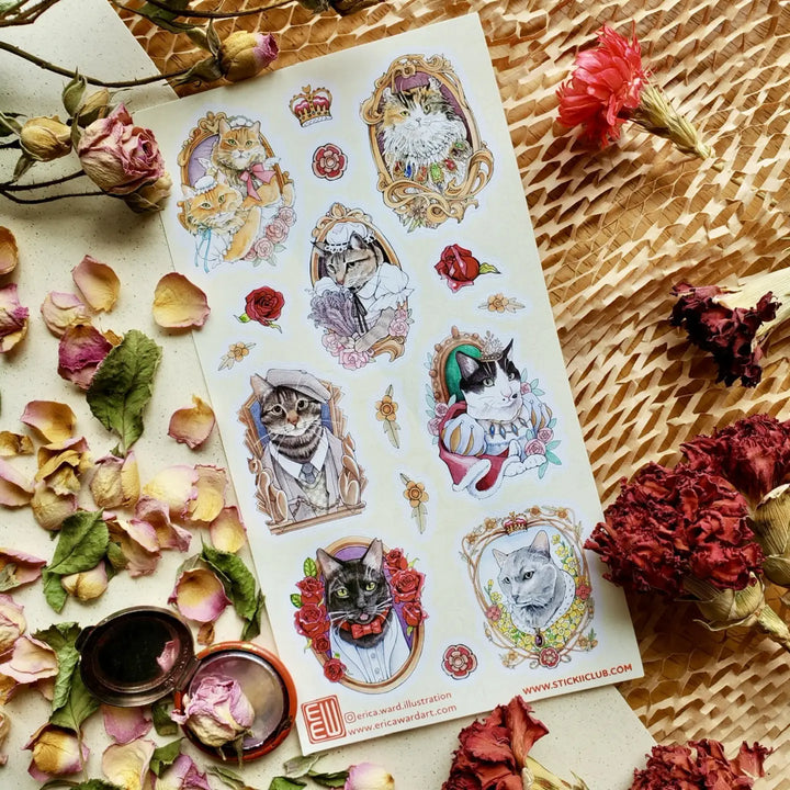 Fancy Felines Cat Sticker Sheet