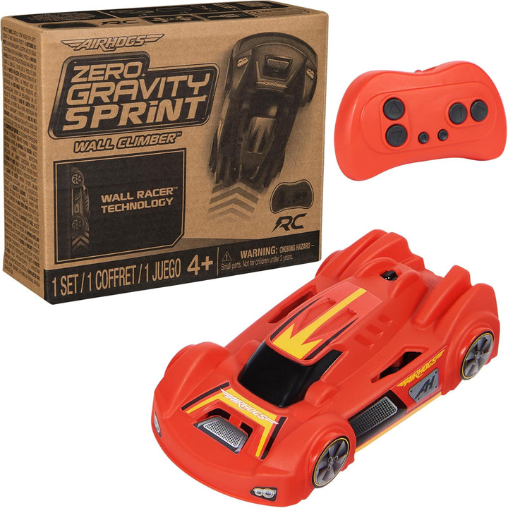 Zero Gravity Sprint RC Car Wall Climber, Red USB-C Rechargeable Indoor Wall Racer