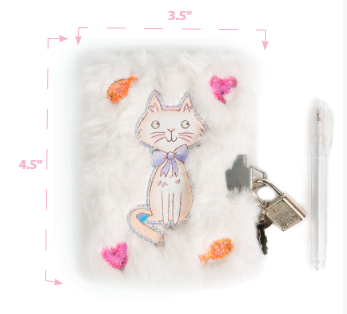 Cuddle Cat White Mini Furry Journal